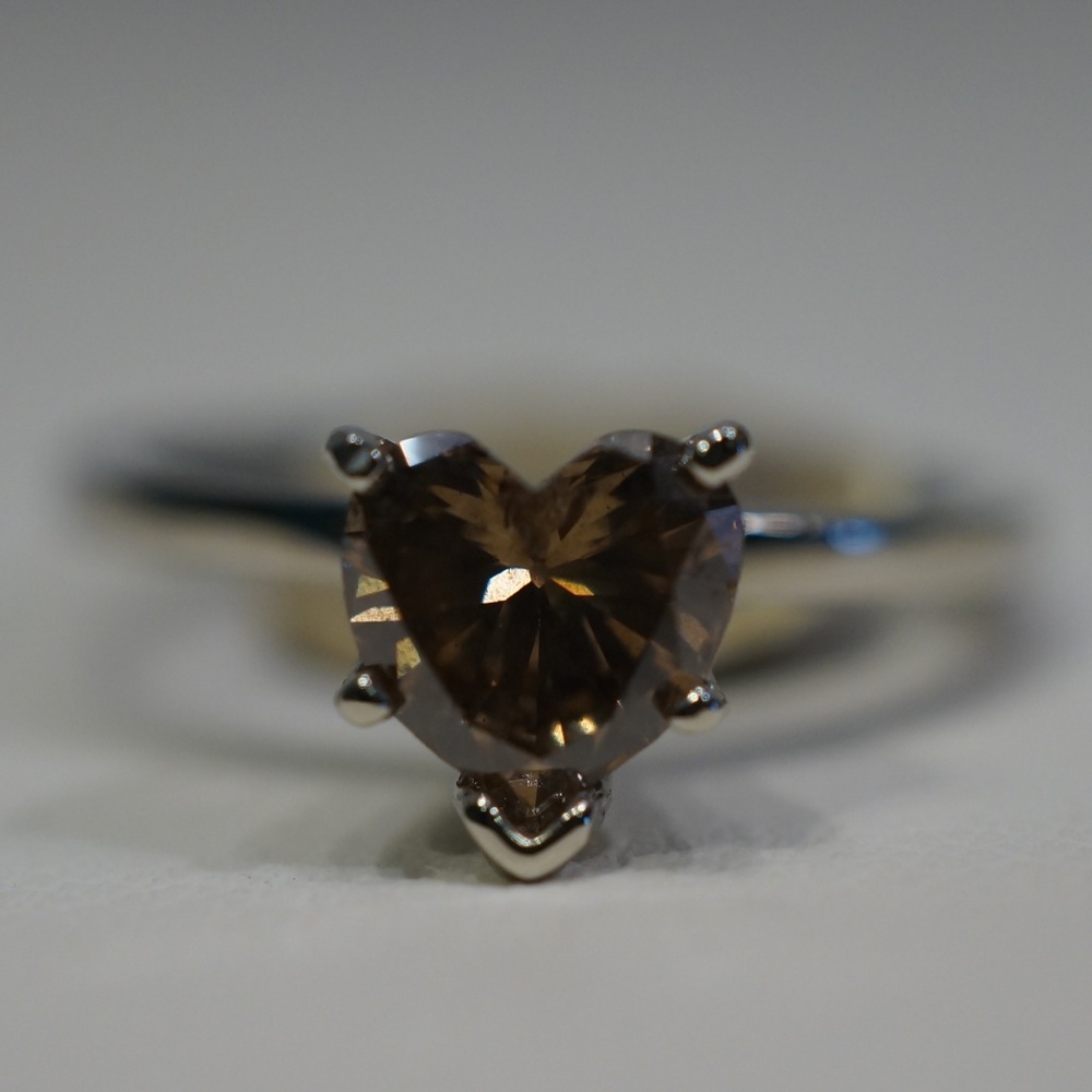14KW Gold 1.05 Ct. Genuine Chocolate Diamond Ring - Picture 4 of 7